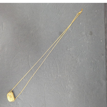 1928 Vintage Gold Tone Purse Pendant Long Chain Necklace Glam