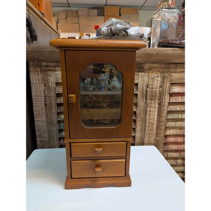 Vintage '84 Handmade Signed Wooden Jewelry Box Cabinet Armoire Amazing Craftsman
