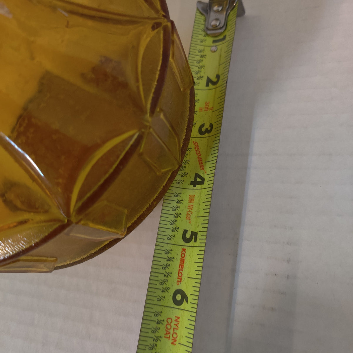 Vintage Empoli "Diamond Point Optic" Amber Glass Genie Decanter with Stopper