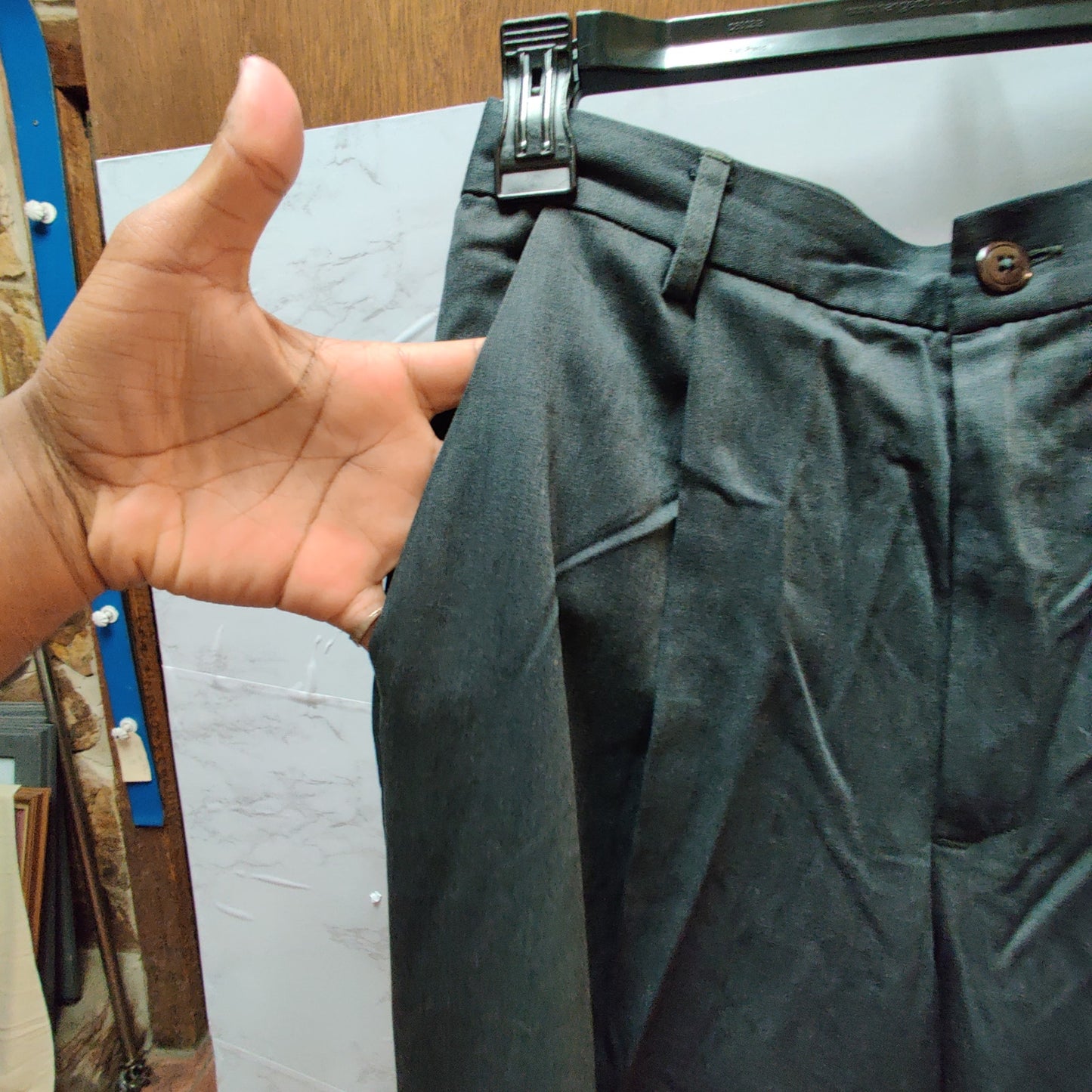 Gap Vintage Dark Gray Pleated Wide Leg Pants y2K Minimalist Academi High Waist 6