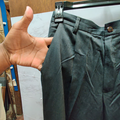 Gap Vintage Dark Gray Pleated Wide Leg Pants y2K Minimalist Academi High Waist 6