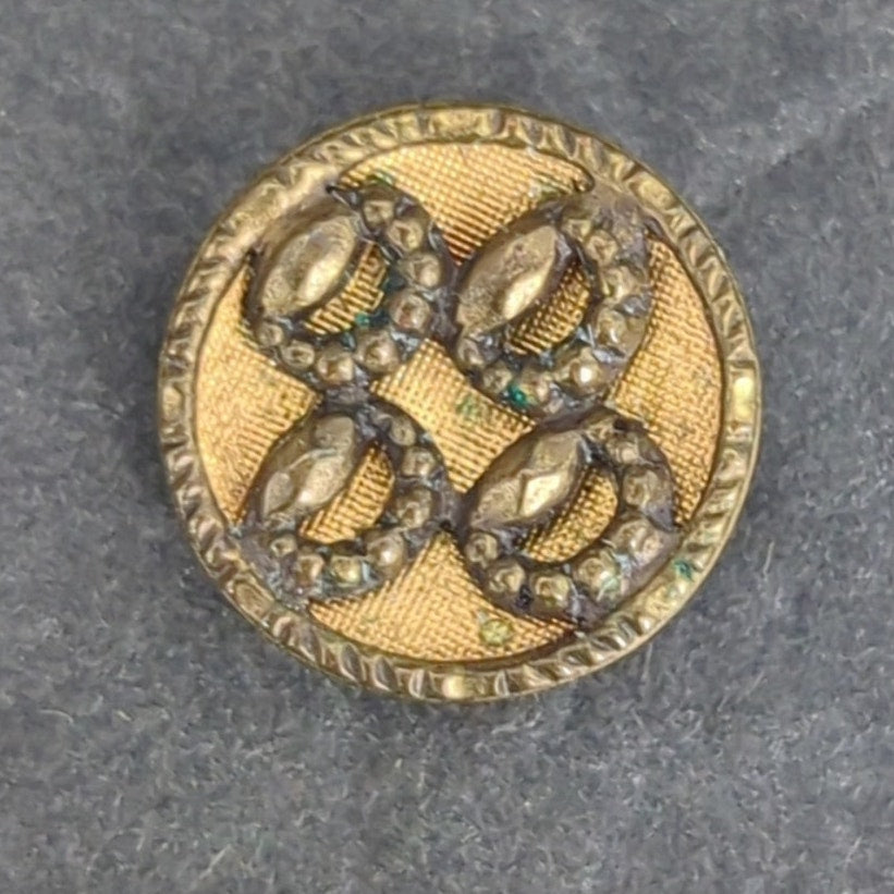 LOT P of 10 Antique Vintage Victorian Brass Mixed Materials Buttons ESTATE FIND
