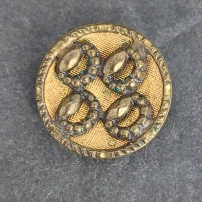 LOT P of 10 Antique Vintage Victorian Brass Mixed Materials Buttons ESTATE FIND