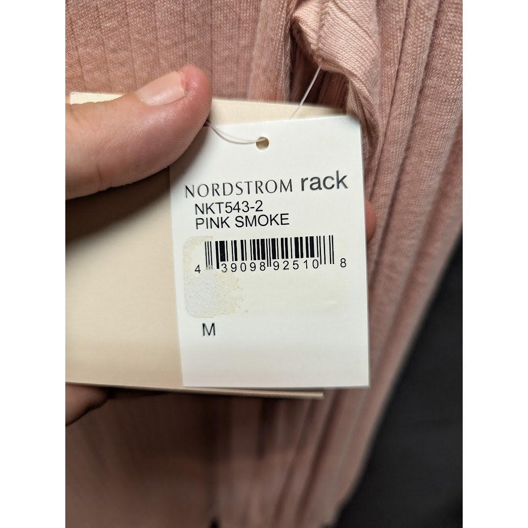 14th & Union MEDIUM pink smoke long sleeve ribbed sweater layering shirt top