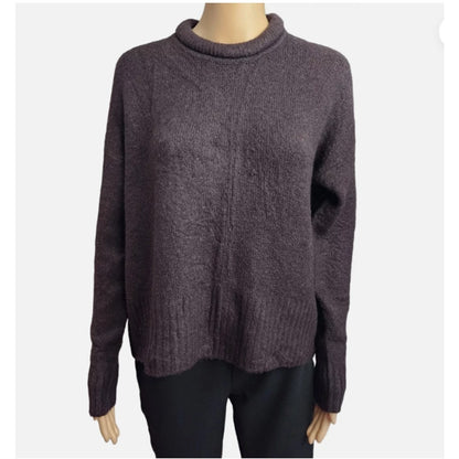 Madewell Fulton Pullover Rolled Neck Heather Raisin Alpaca #MA754  Sweater Small