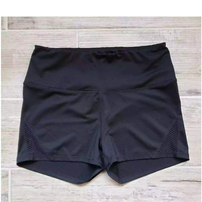 Z by Zella High Waist Stretch Shorts Sz Large (10/12) Juniors Black NWT Bike GYM