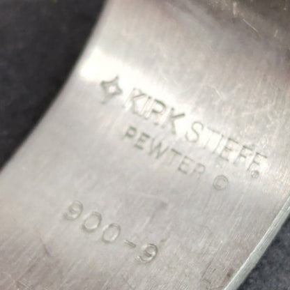 Vintage Fashion BRACELET Kirk Stieff Pewter Flower Aster Cuff Adjustable engrave