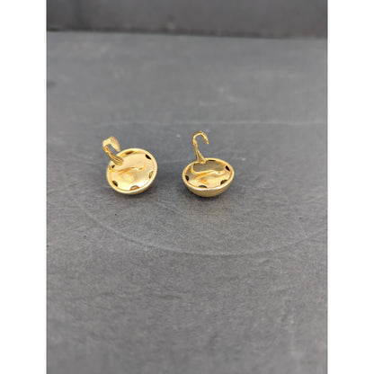 Vintage Marino Textured Gold Tone Concentric Circle Clip On Earrings 1980s Glam