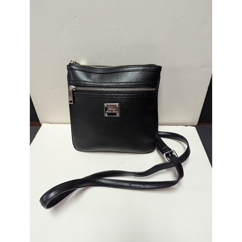 Longaberger To Go Woven Basket Braided Black Leather satchel Shoulder Bag Purse