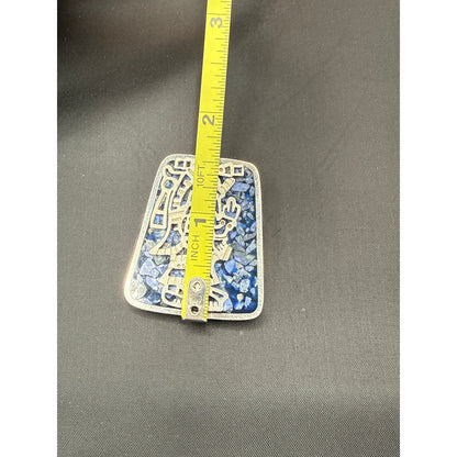 JUAN SANDOVAL Two trees brooch lapis mosaic Sterling Silver TS-30 Taxco .925