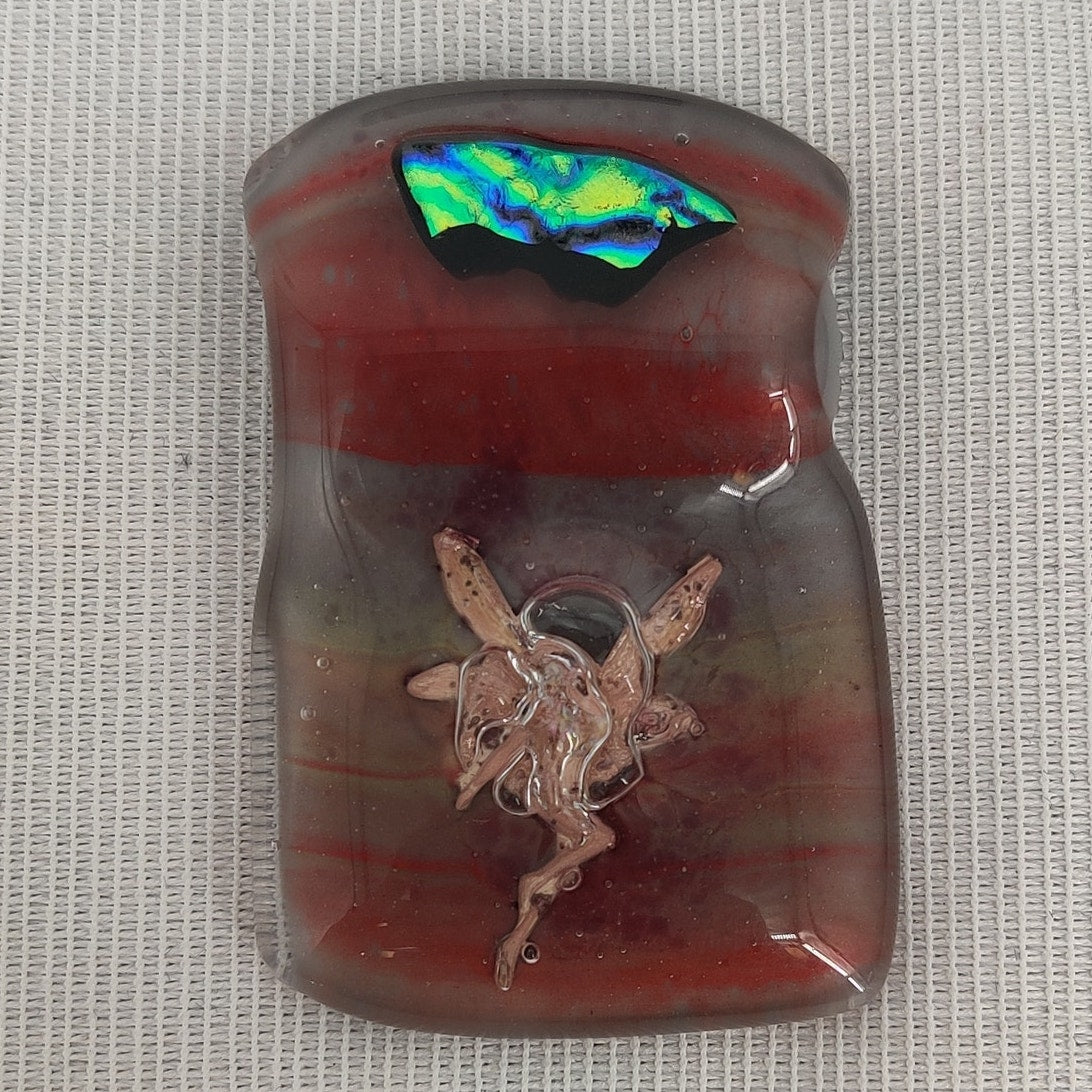 Handmade Artist Signed Glass Pendant Fairycore Pixie Dichroic Art Jewelry