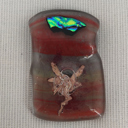 Handmade Artist Signed Glass Pendant Fairycore Pixie Dichroic Art Jewelry