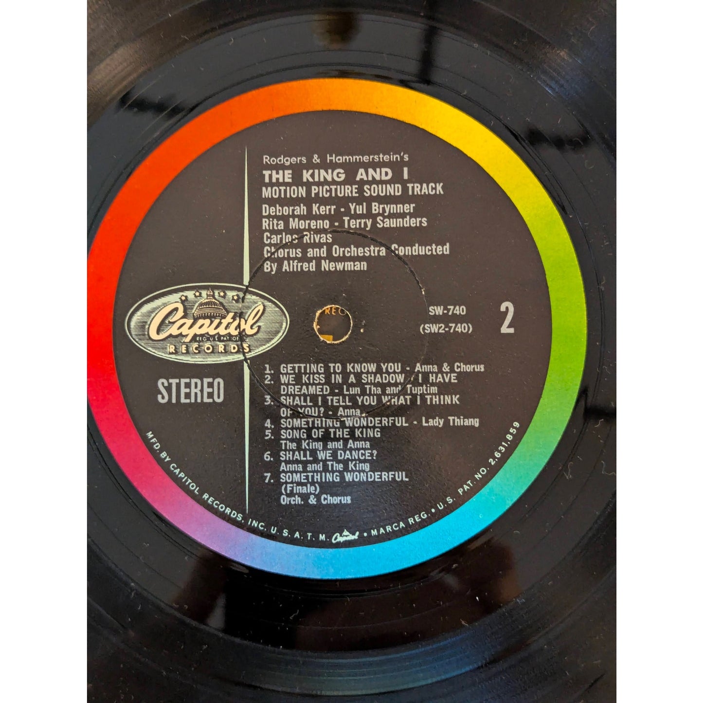 Vintage The King and I Soundtrack Capitol SW 740 Rainbow Label Vinyl LP