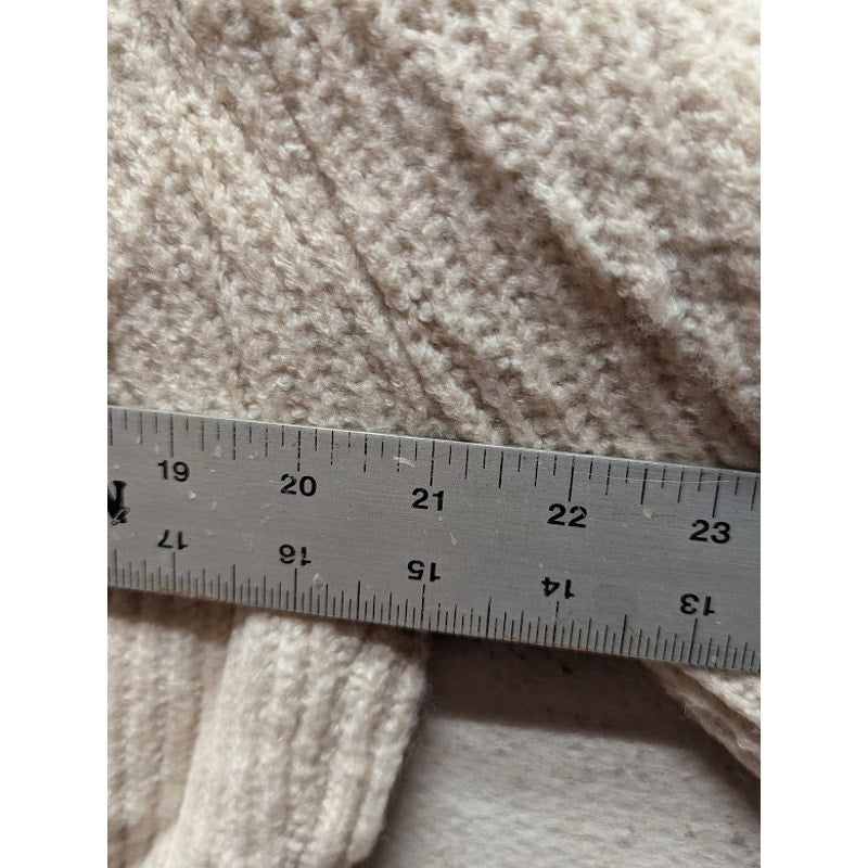 TOPSHOP Women's Nude Cropped Crewneck Long Sleeves Sweater Size 12 &14