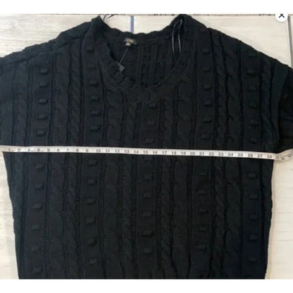 AFRM Sweater Women's Size M/L Black Pullover Cable-Knit V-Neck Oversize NWT gotH