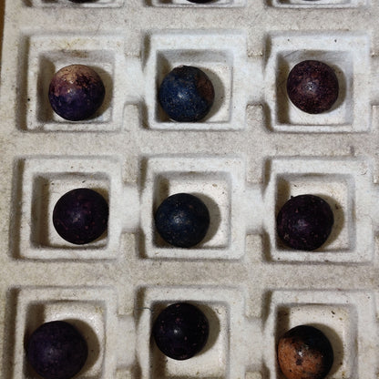 Antique German Handmade Clay Marbles Bulk Job Lot of 36 purples Player 9/16" #H9