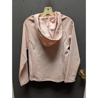 Southern Girl Prep Peachy Hooded Long Sleeve Waffle texture Sweatshirt LARGE