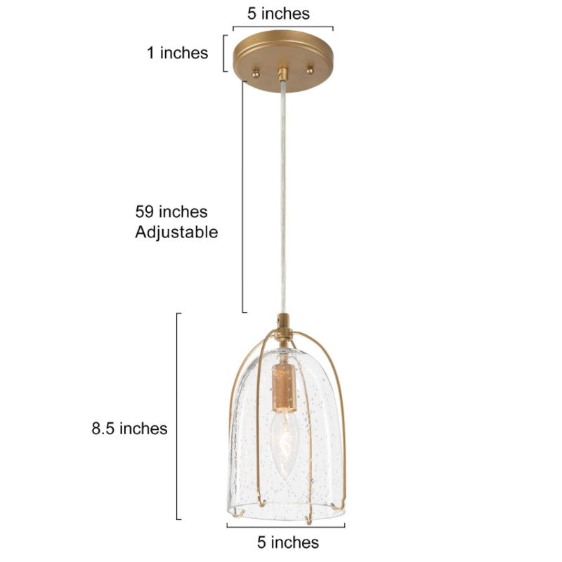 LNC Eritrichium 1-Light Mini Gold Modern Pendant Light Fixtures NEW
