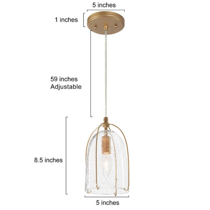 LNC Eritrichium 1-Light Mini Gold Modern Pendant Light Fixtures NEW