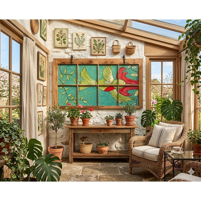 SECONDHAND SANDIES: hand painted hummingbird window art