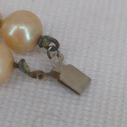 Vintage Double Strand Cream Faux Pearl Bracelet With Filigree Clasp