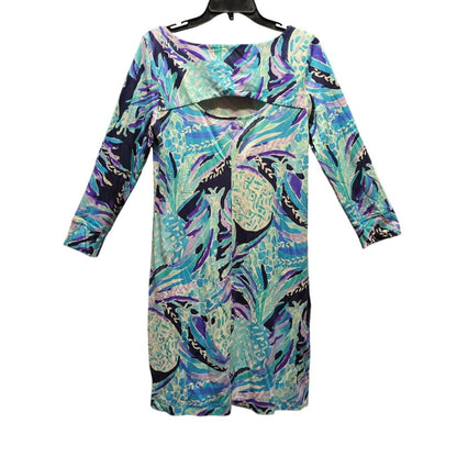 Lilly Pulitzer Hollee shift dress MEDIUM "Alotta Colada" print keyhole back