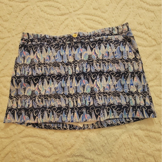 Lilly Pulitzer Colette Knit Skort in the Low Tide Navy Sails and Stripes Size 14