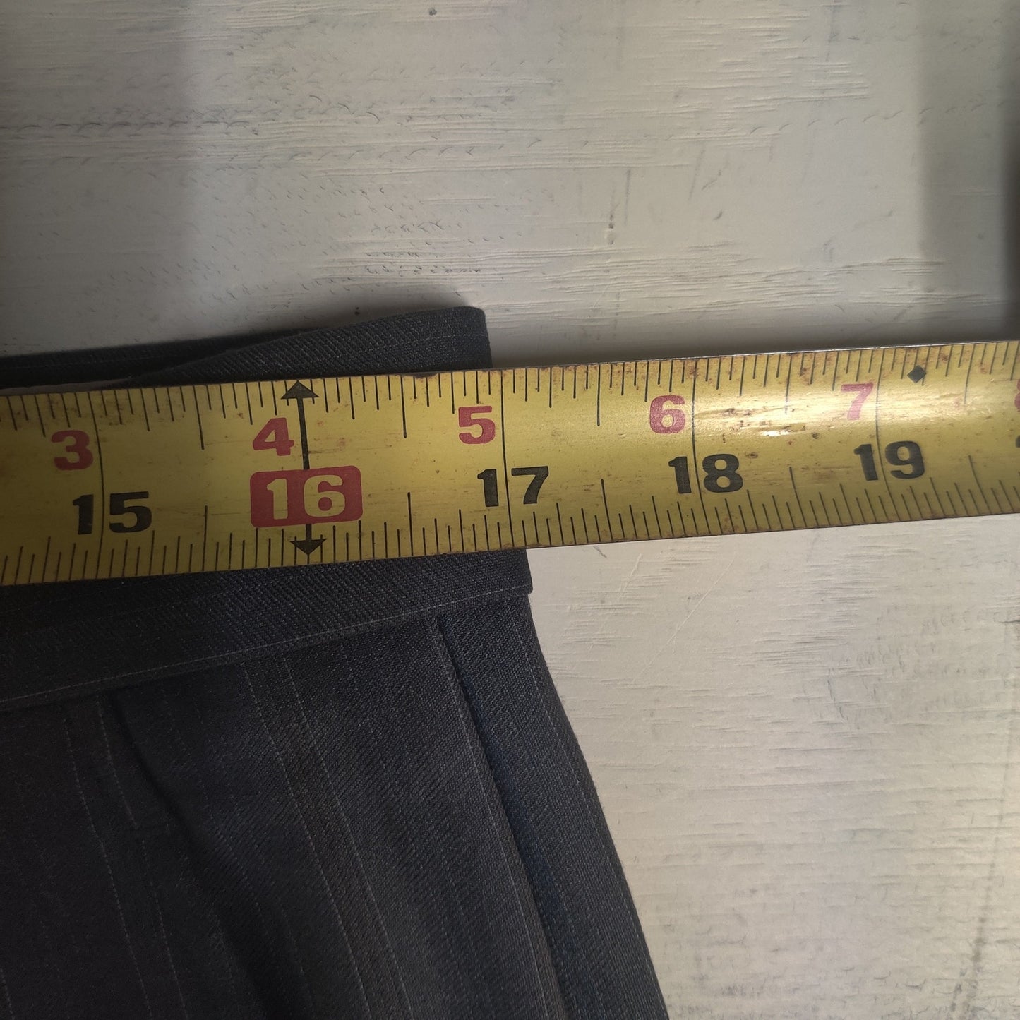 Vintage Elite Mens Pinstripe Suit 40R Gray Single Breasted Dark Academia Power