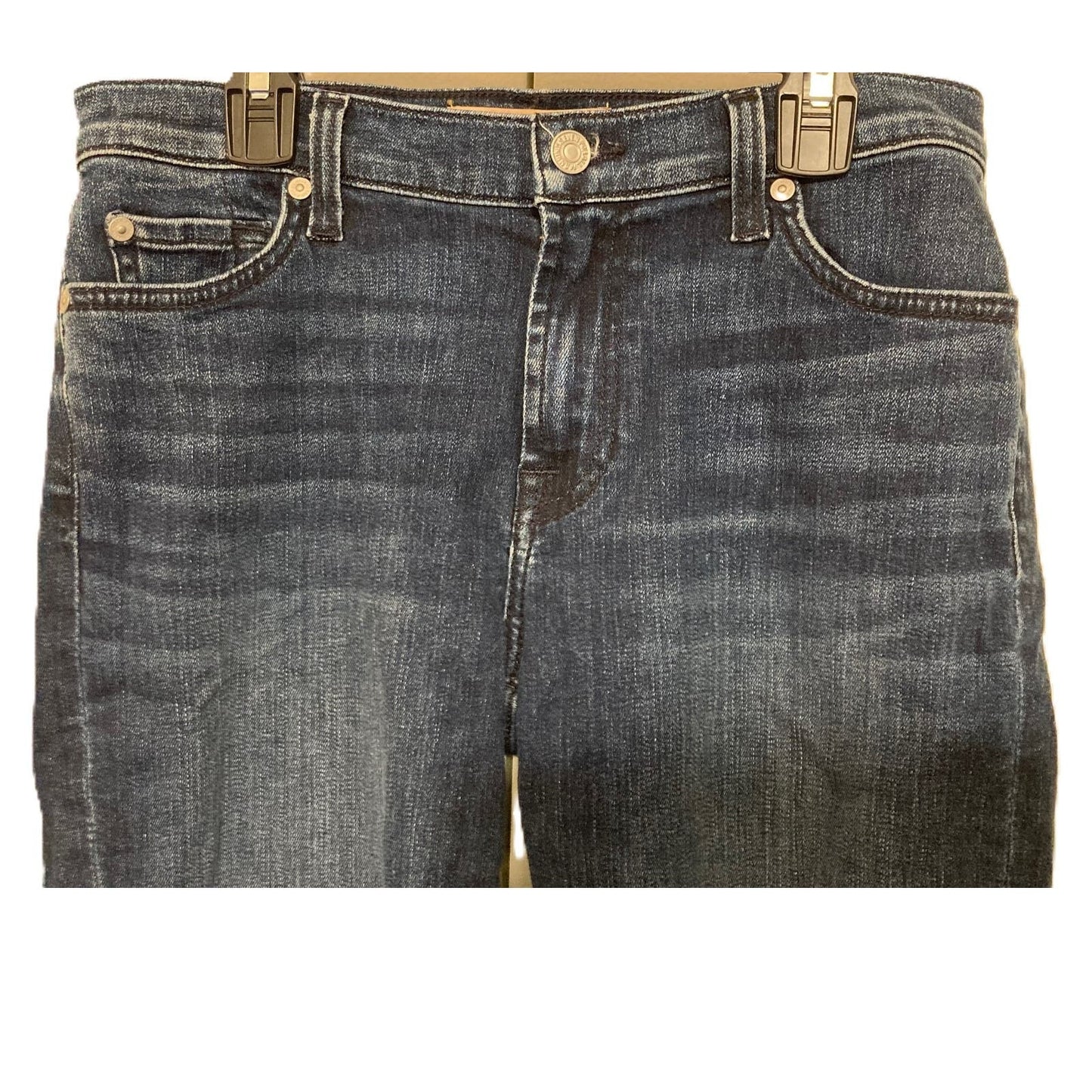 7 For All Mankind Raw Hem Damaged Destroyed Denim Ankle Jeans Size 28 Blue NWT