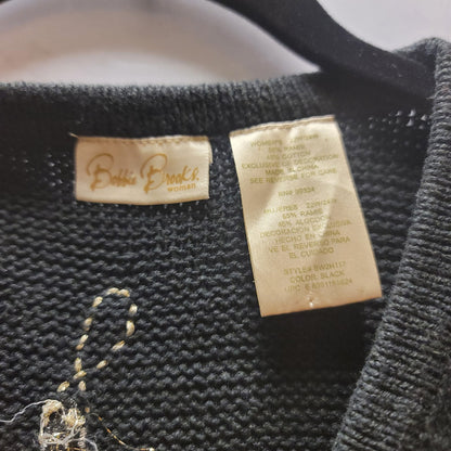 Bobbie Brooks vintage black christmas lights vest sweater Size 22/24W sleeveless