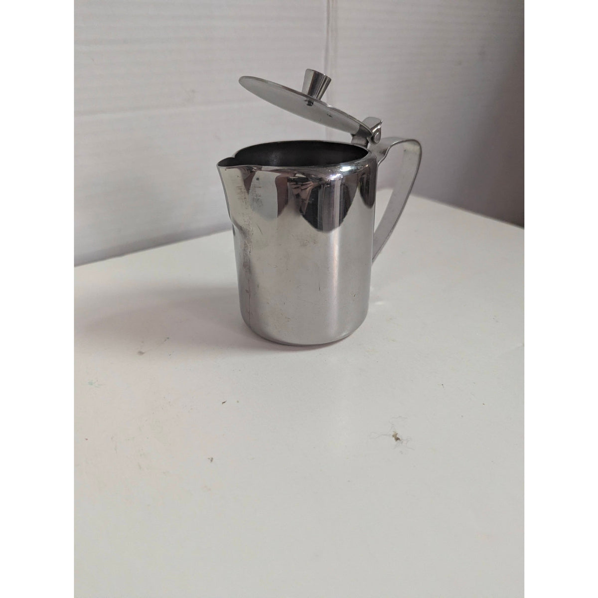 Vintage 18-8 Stainless Steel Lidded Creamer Pitcher Made in Japan