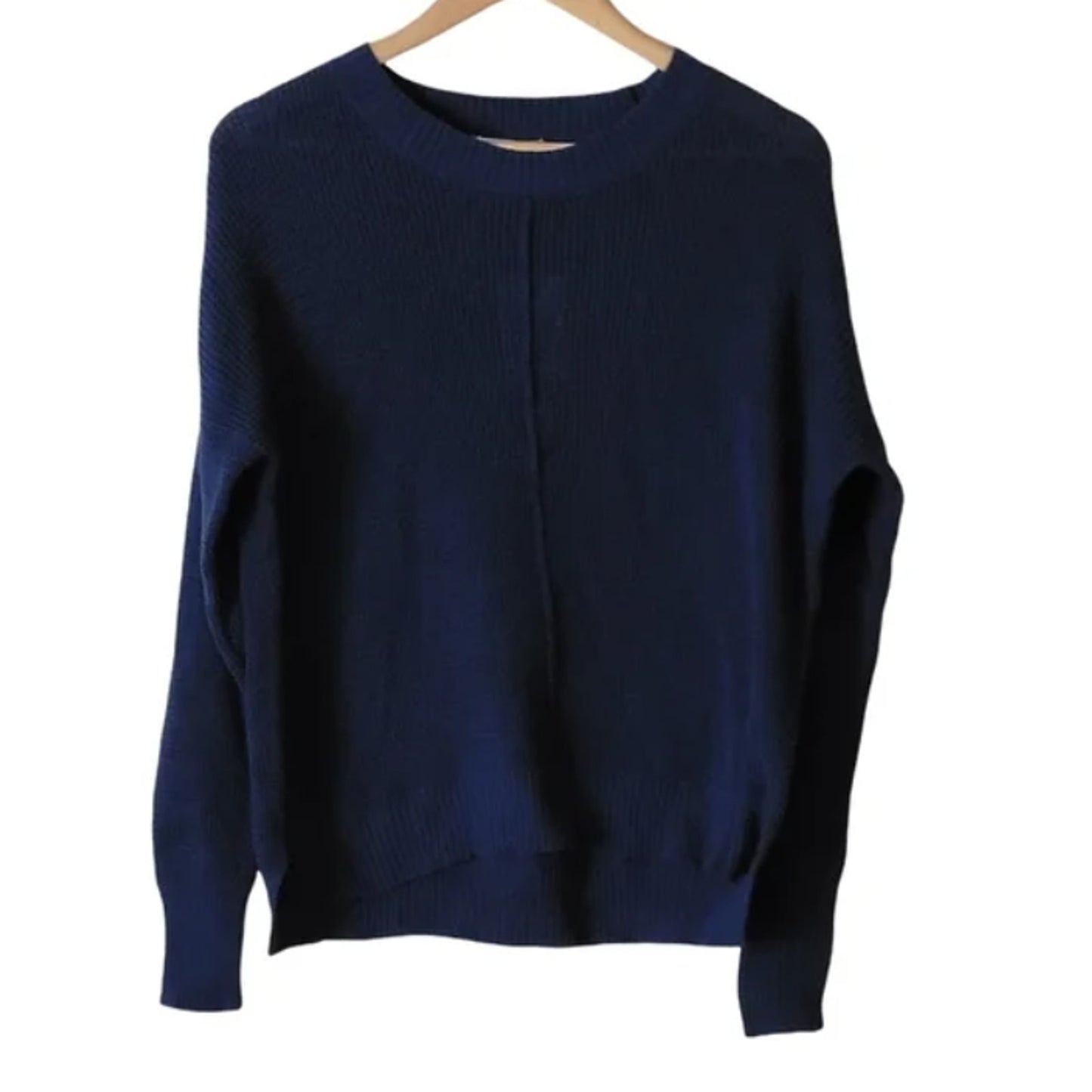 Sweet Romeo Navy Blue Knit Crewneck Sweater medium NWT Crew Long sleeve NEW
