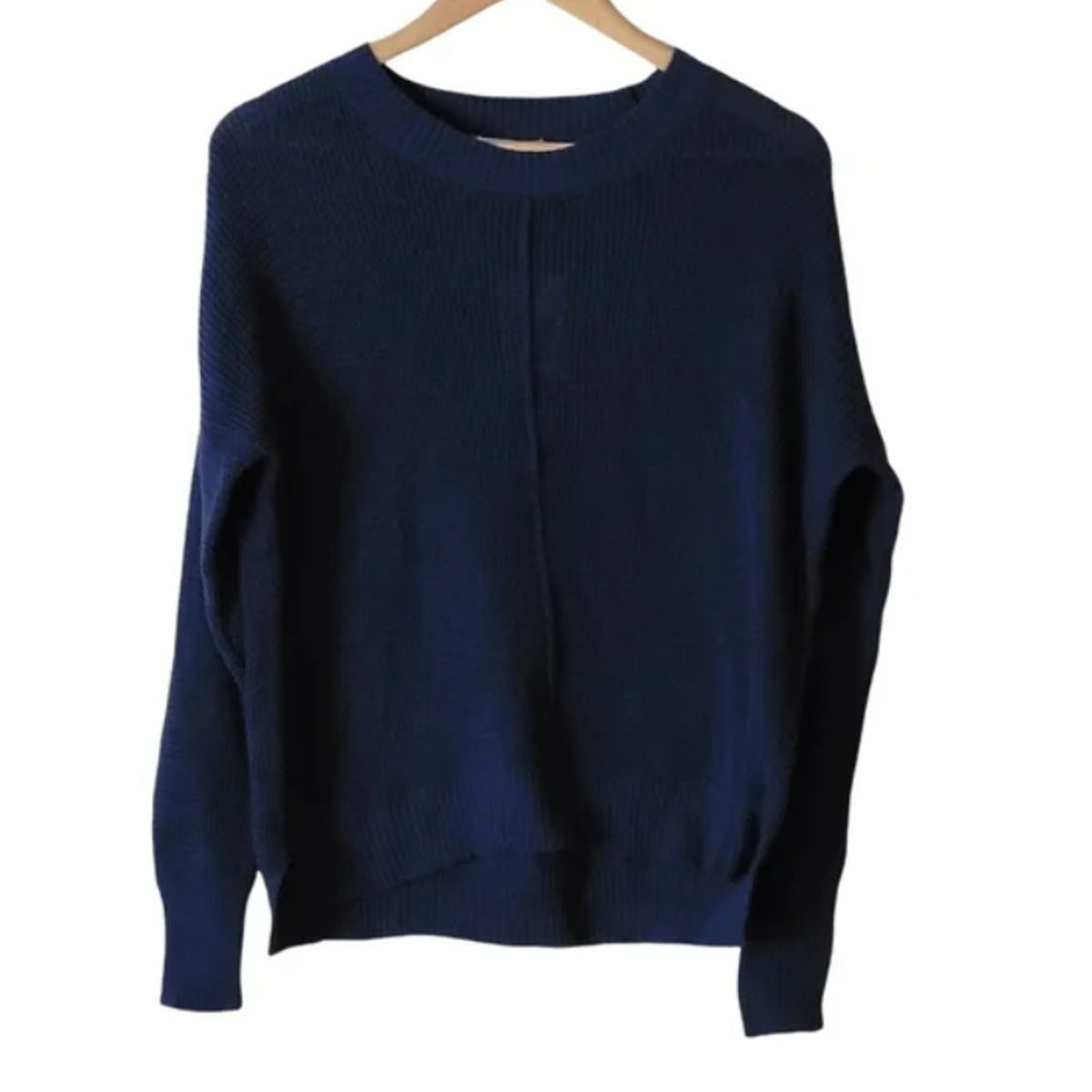 Sweet Romeo Navy Blue Knit Crewneck Sweater medium NWT Crew Long sleeve NEW