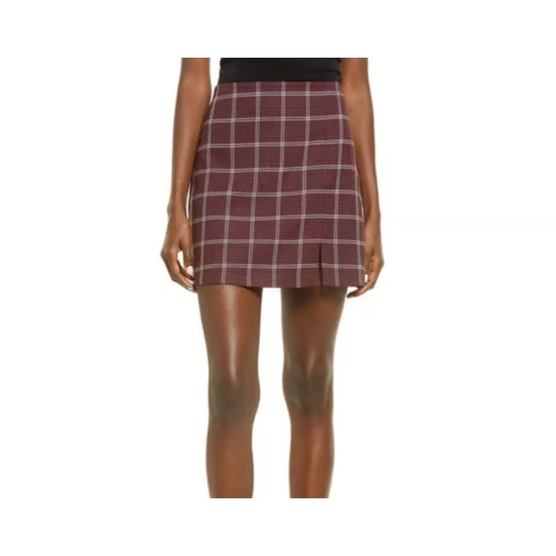 BP. NEW size medium burgundy hamlin plaid MINI skirt