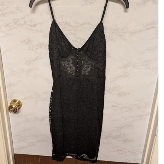Pretty Little Thing Size 8 Black NEW Diamante Lace Mini Dress Cocktail Evening