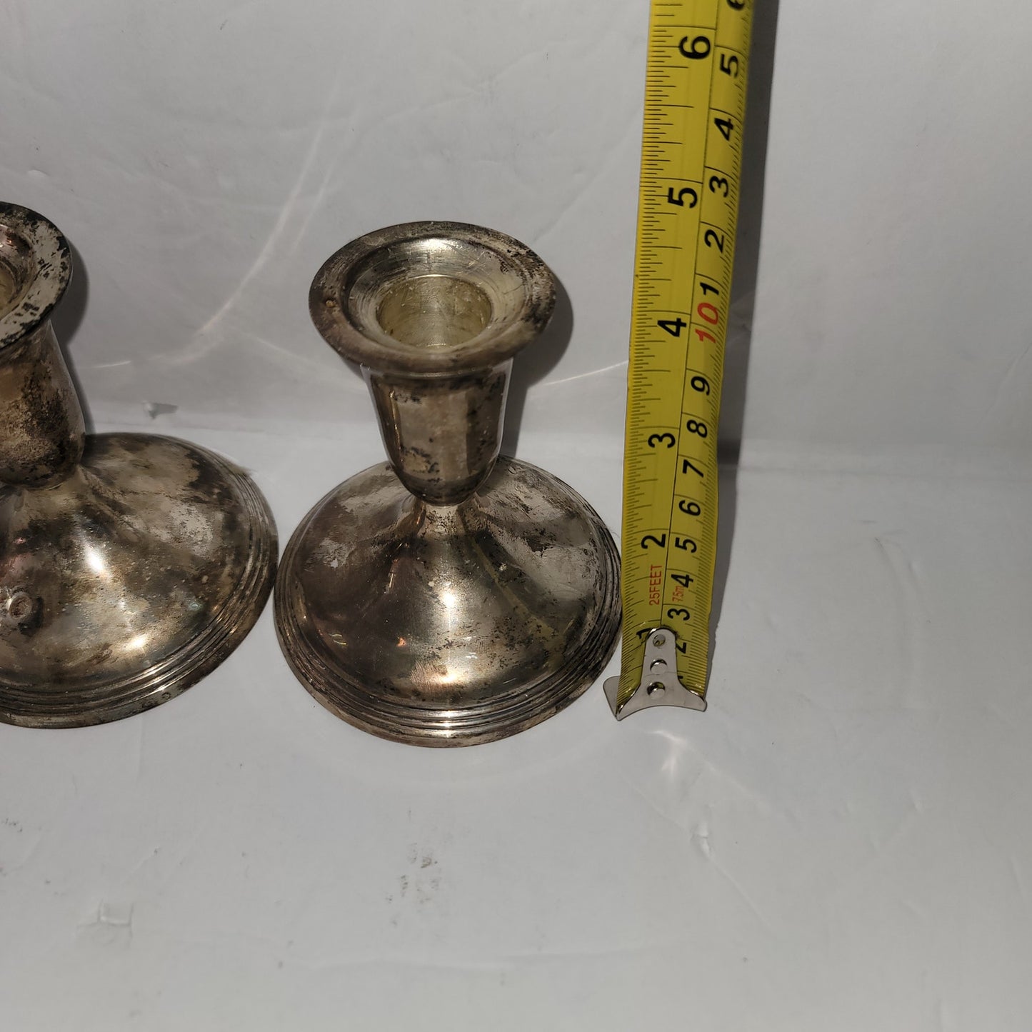 Pair 4.5" silver Short candlesticks India
