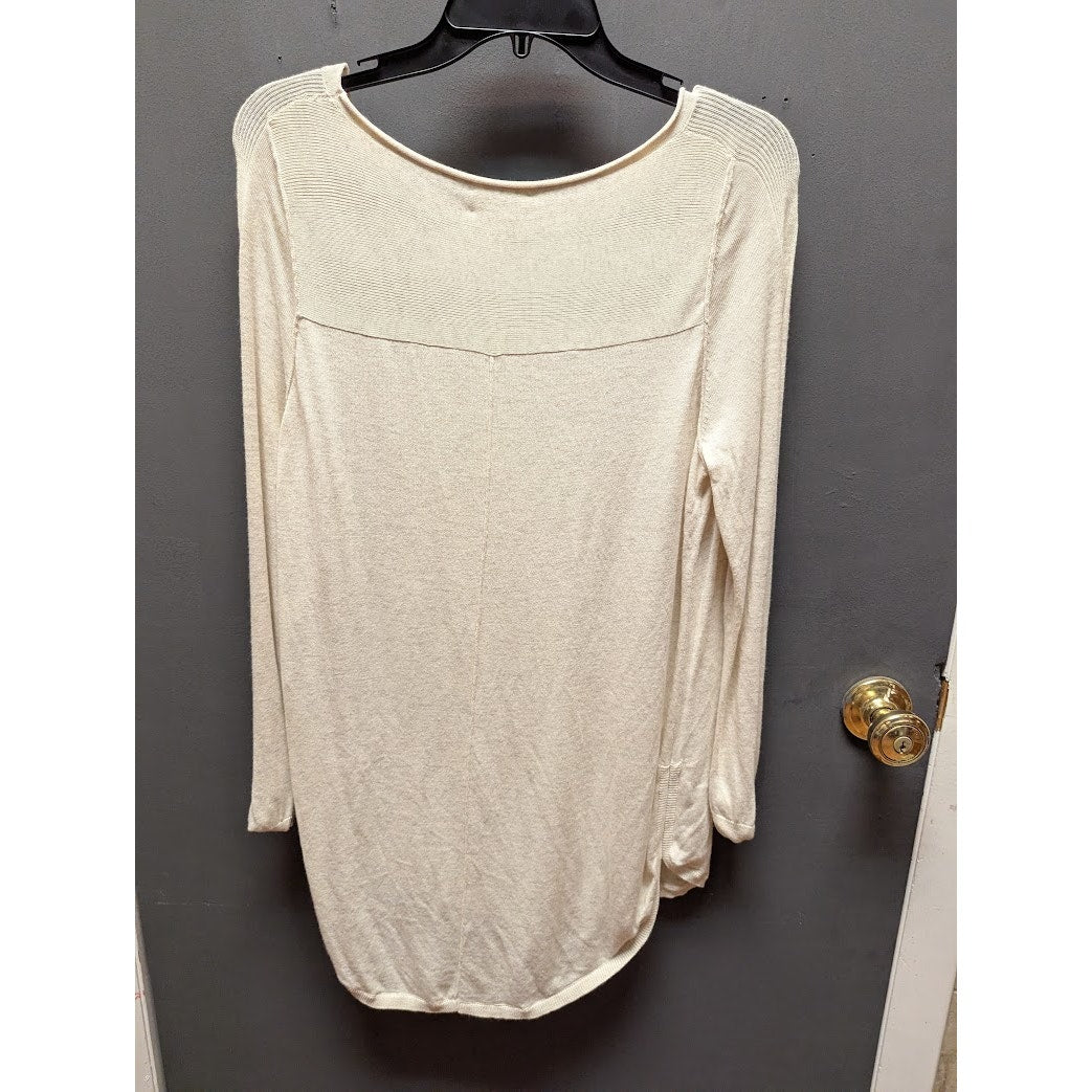 Caslon Beige Oatmeal Light Heather Shirttail Tunic Pullover Sweater SMALL long