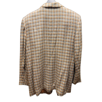 Vintage Part One Plaid Blazer Size 18 Brown Tan Check Dark Academia Oversized