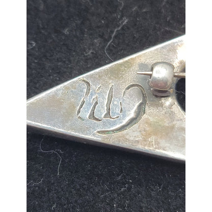 Vintage Europe MidCentury Modern Abstract Silver Brooch MCM Brutalist Studio Pin