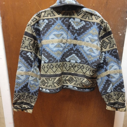 Flashback Tribal Ethnic pattern MEDIUM tapestry 100% Cotton jacket Blazer bolero