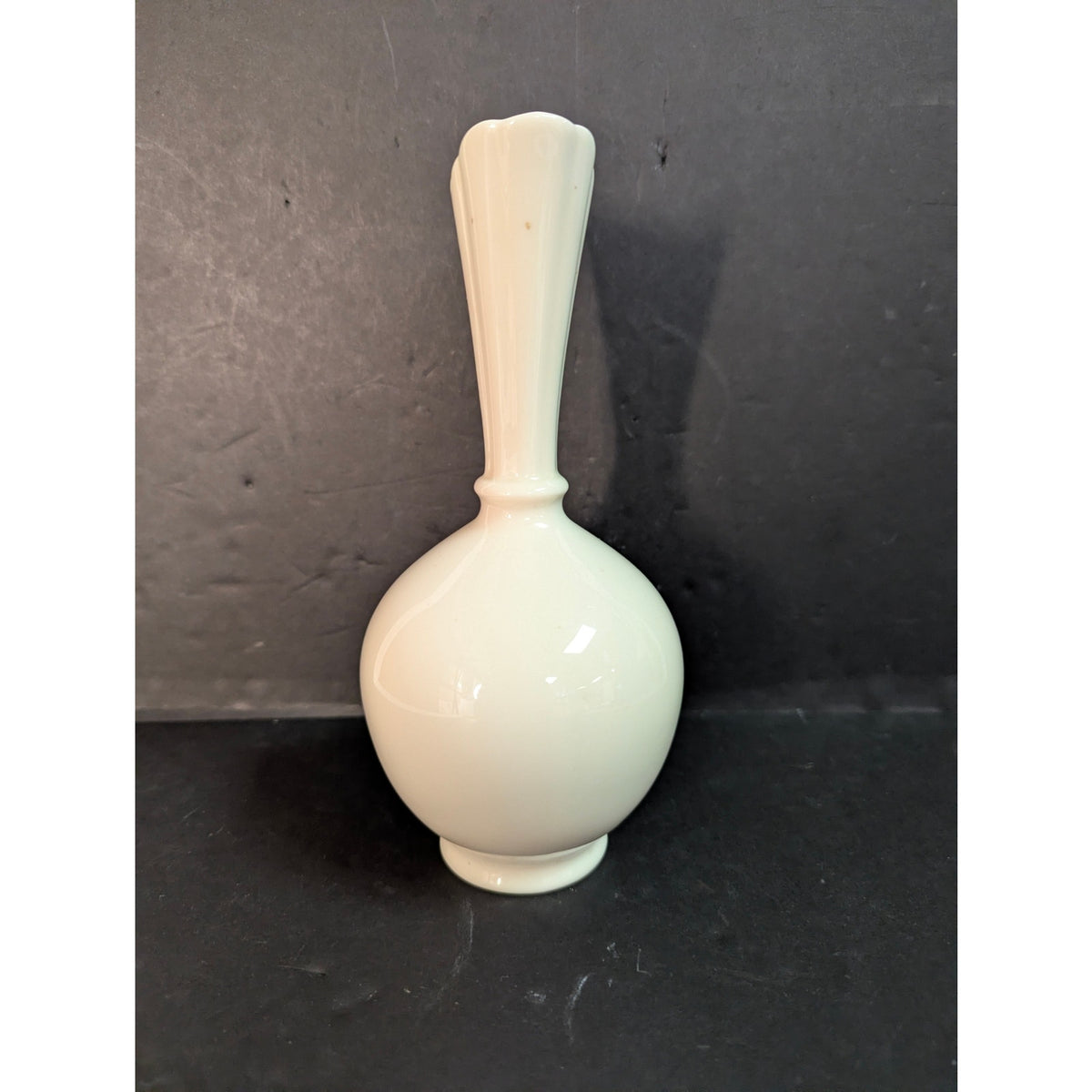 Vintage Lenox Bud Vase 7.5 " Cream Ivory Porcelain Fluted Trumpet Classic