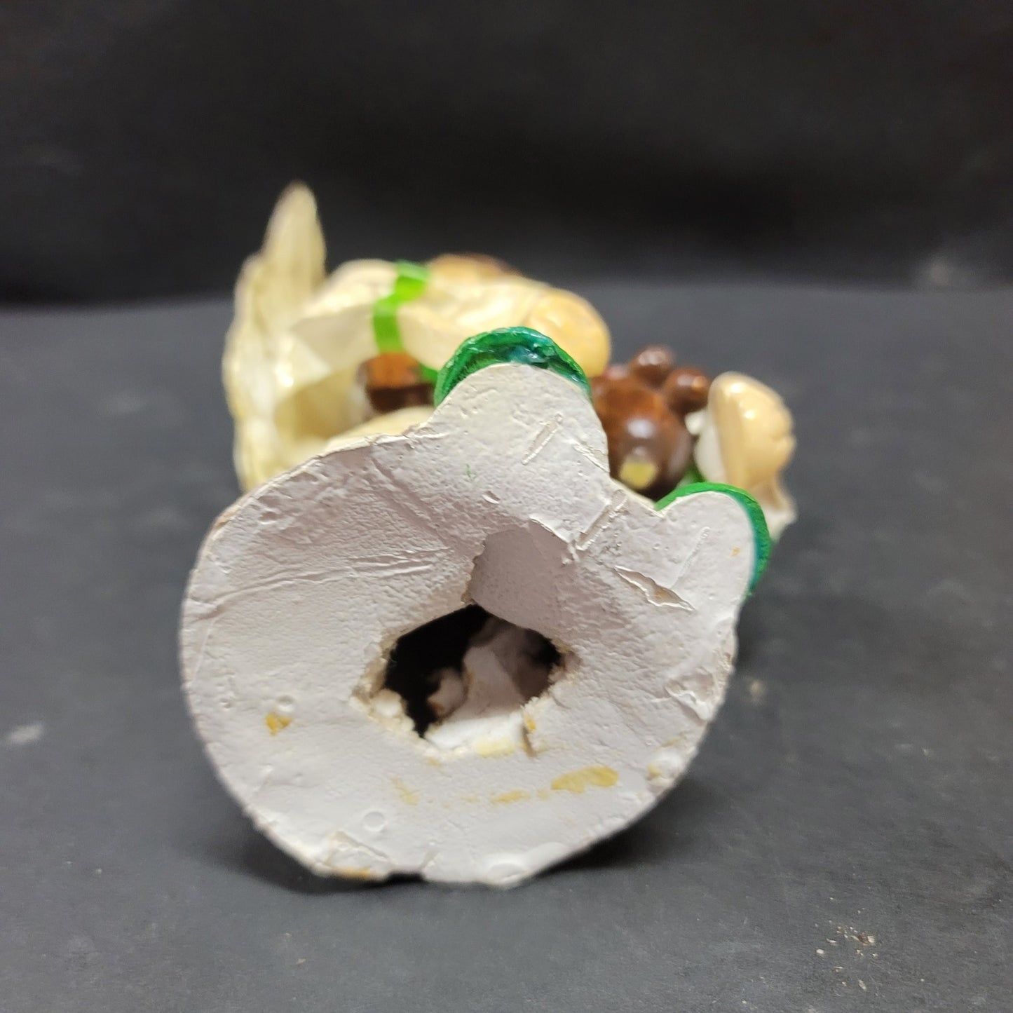Paper Mache Angel handmade Christmas Caroler Holding a dog 6"