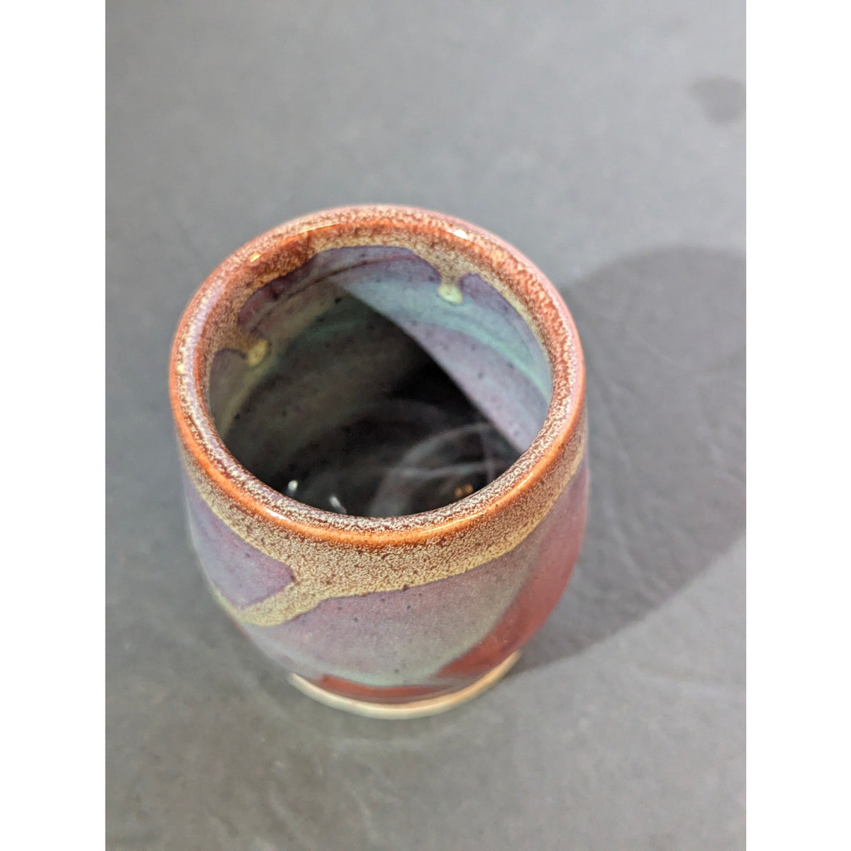 Studio Art Pottery Hand Thrown Glazed Cup Tumbler 3" Earthcore Bohemian Japandi