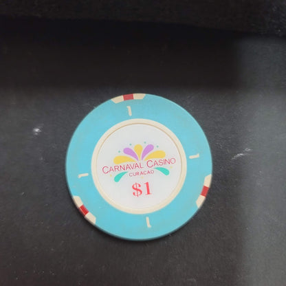 Casino Chip CARNAVAL CASINO CURACAO $1 blue token