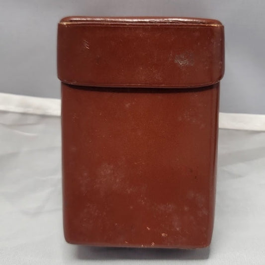 Vintage short Cigarette hard case leather 1960s flip top