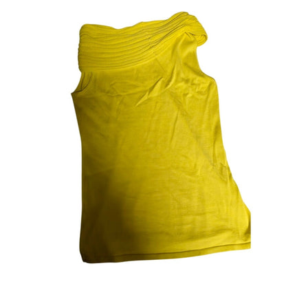 Antonio Melani Size Small womens cowl neck sweater top sleeveless yellow chevron