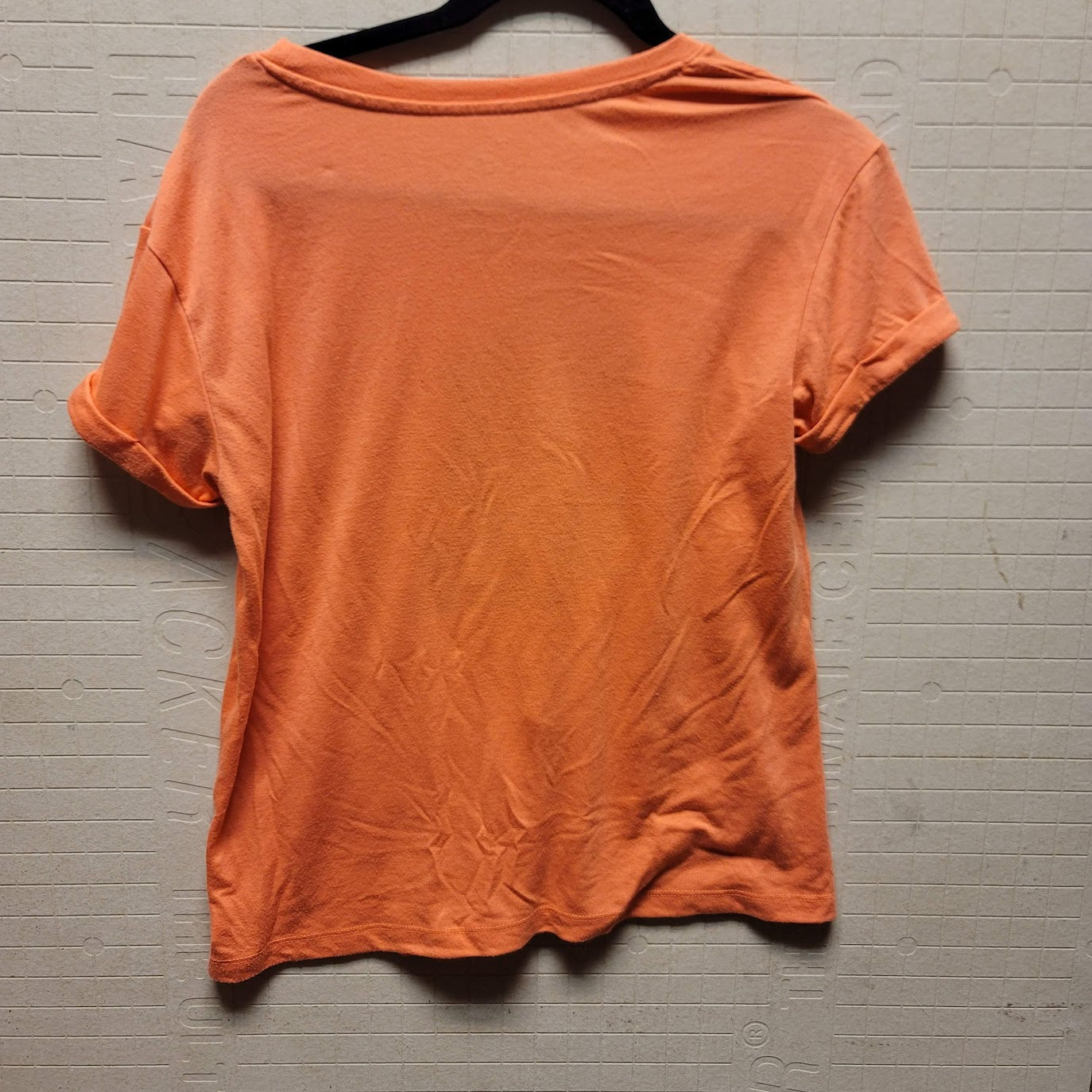 Disney Parks Size Medium Orange T-Shirt Rolled Short Sleeve Mickey Mouse PreOwn