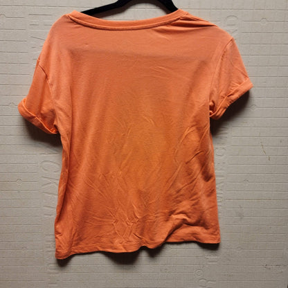 Disney Parks Size Medium Orange T-Shirt Rolled Short Sleeve Mickey Mouse PreOwn