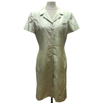 Liz Claiborne 100% Silk Button-Front Sheath Dress with Pockets Shift Vintage
