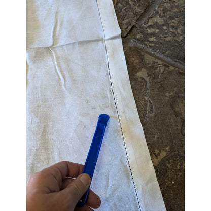 Linen tablecloth FLORAL Jacquard Nice edge 60" x 76" rectangle white